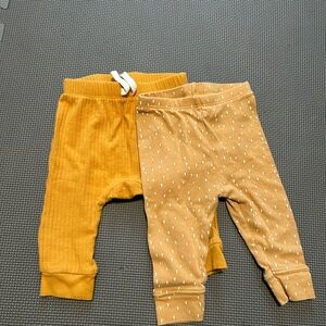 Cloud Island Mustard Baby Pants with White Dots